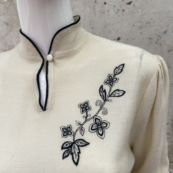 Vintage 70’s/80’s Knit Acrylic Sweater By Albee, M/L - Picture 2 of 5